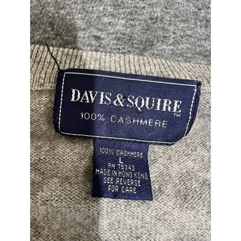 Davis & Squire 100% Cashmere V-Neck Sweater Sz L‎ Classic Capsule Minimalist - Picture 3 of 9